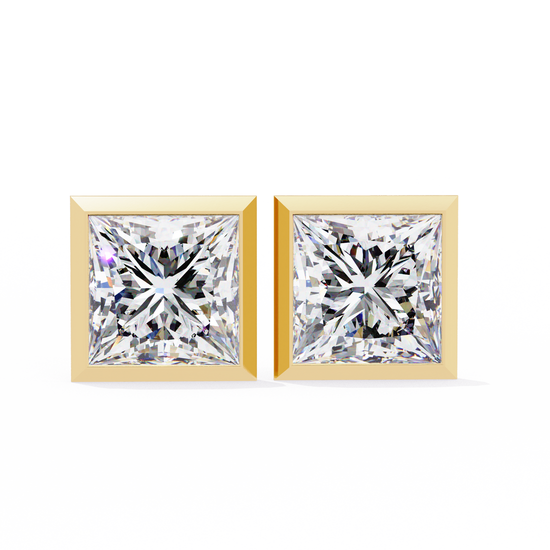 1.75 Carat Lab Grown Diamond Princess Stud Earrings