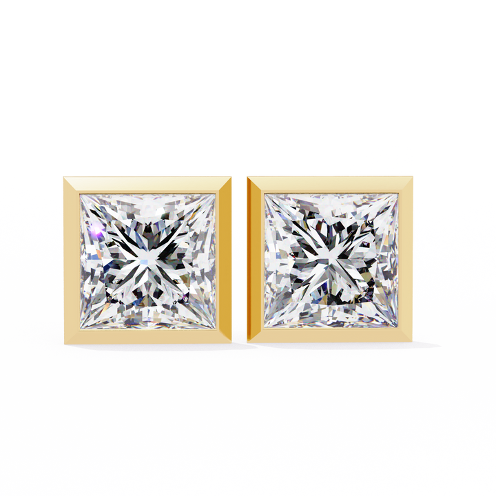 1.75 Carat Lab Grown Diamond Princess Stud Earrings