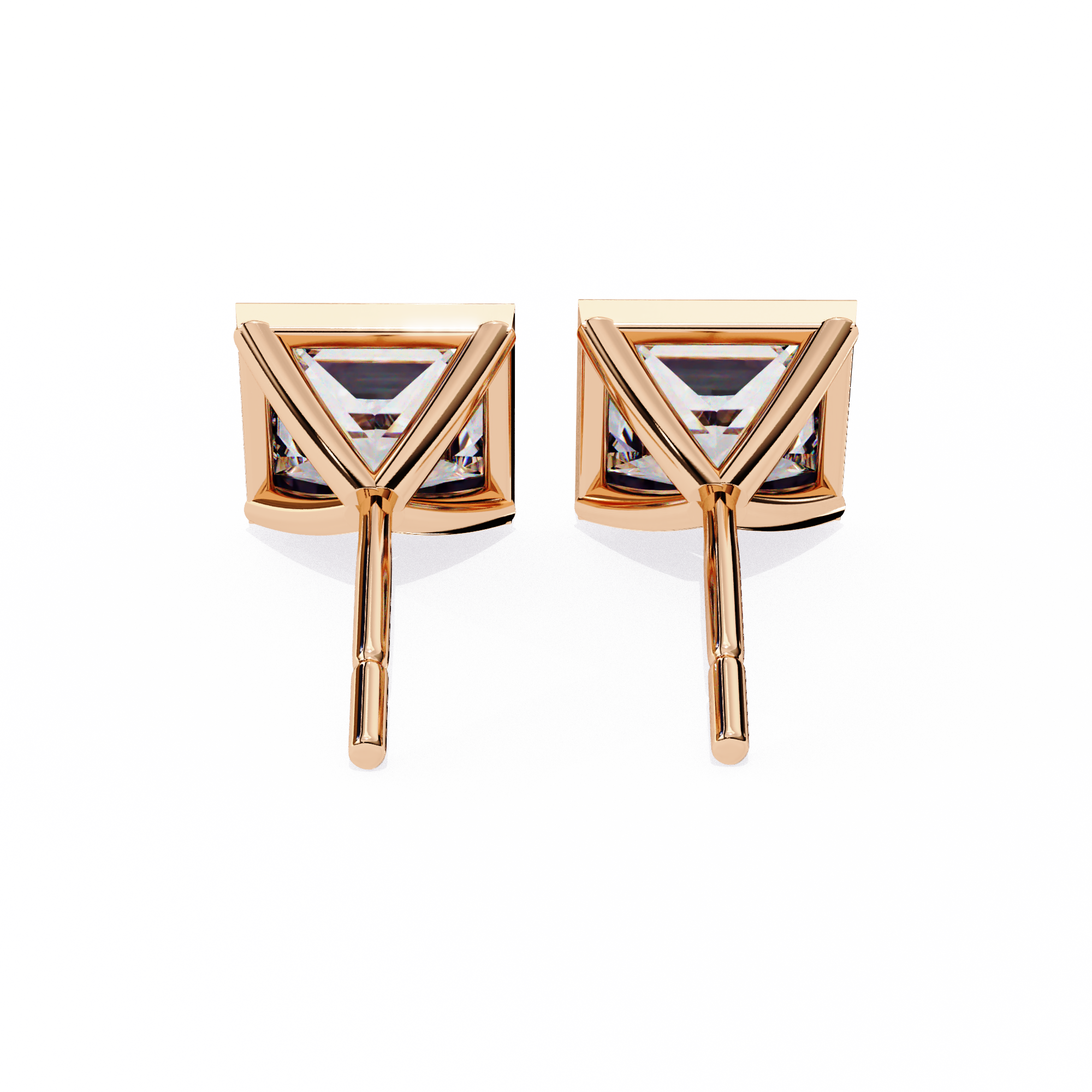 1.75 Carat Lab Grown Diamond Princess Stud Earrings