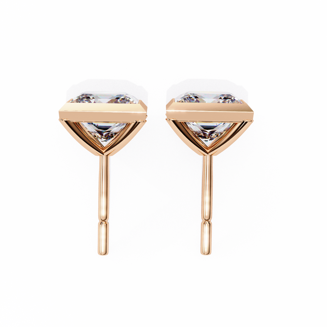 1.75 Carat Lab Grown Diamond Princess Stud Earrings