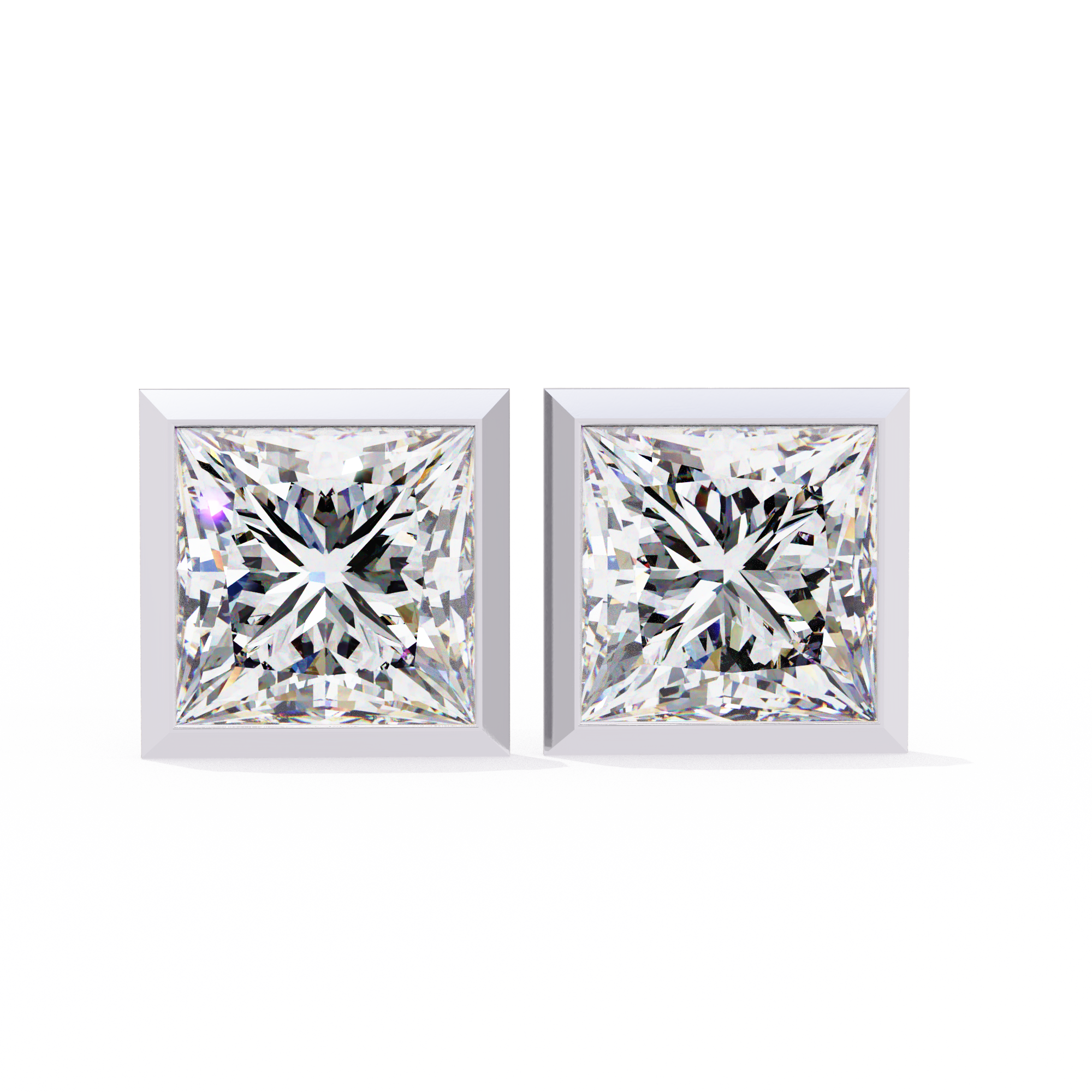 1.75 Carat Lab Grown Diamond Princess Stud Earrings