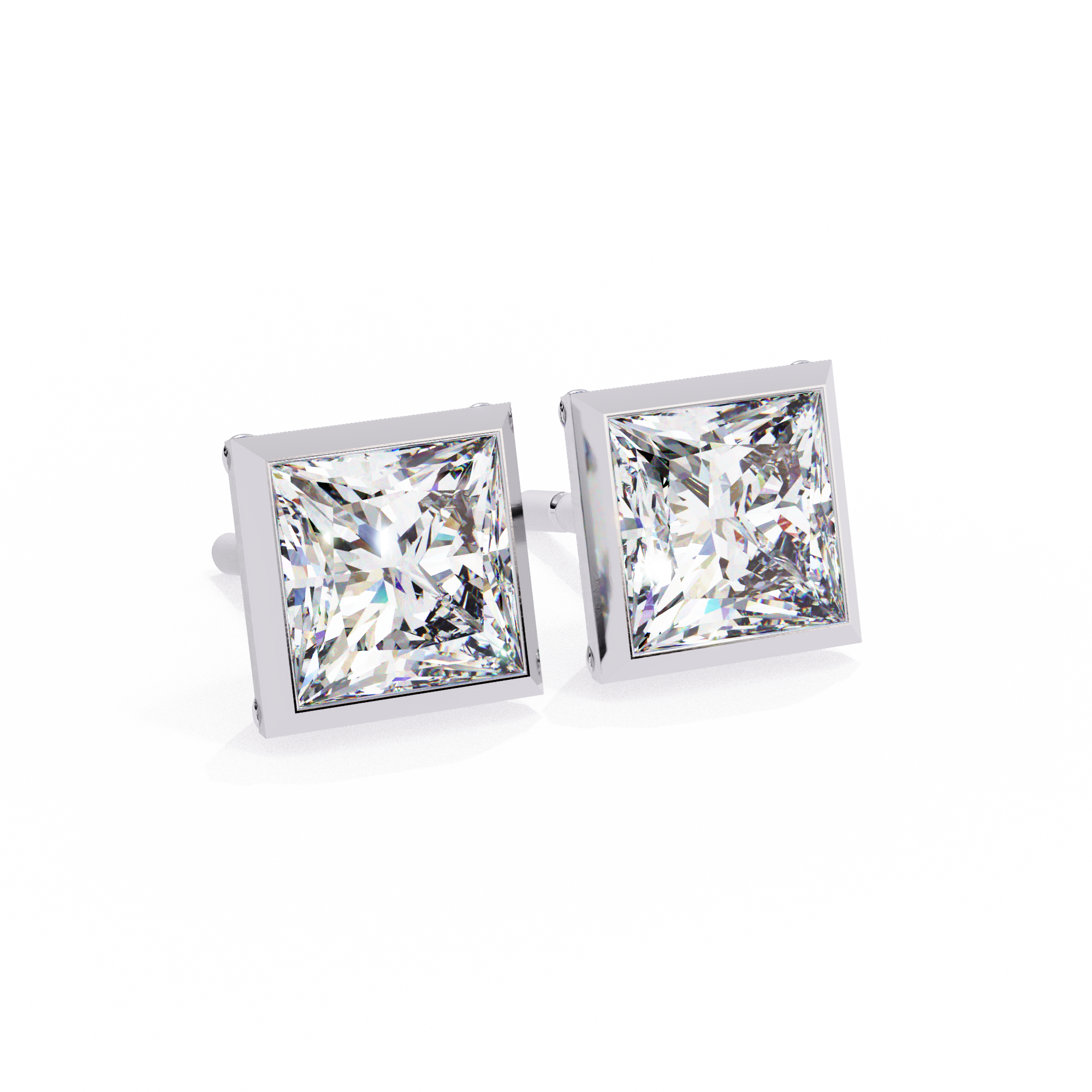 1.75 Carat Lab Grown Diamond Princess Stud Earrings