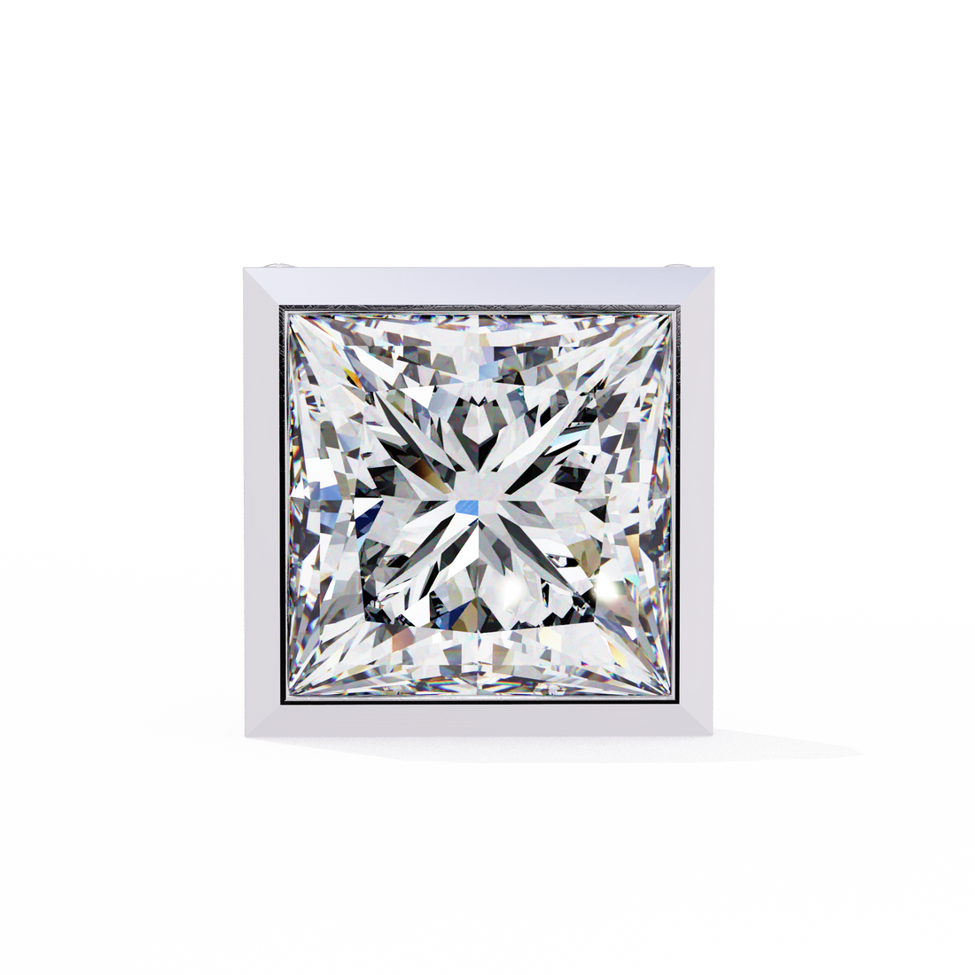 1.75 Carat Lab Grown Diamond Princess Stud Earrings