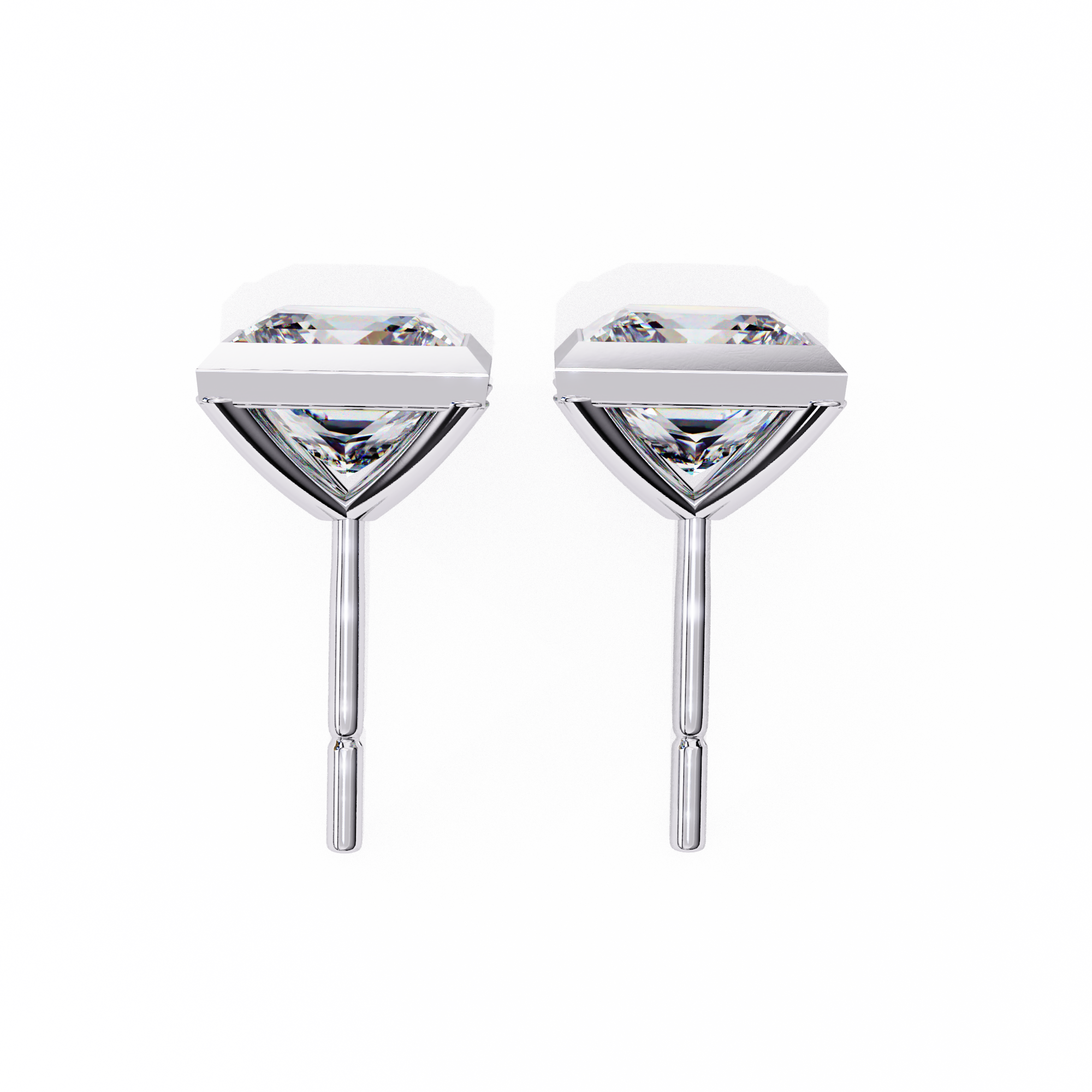 1.75 Carat Lab Grown Diamond Princess Stud Earrings