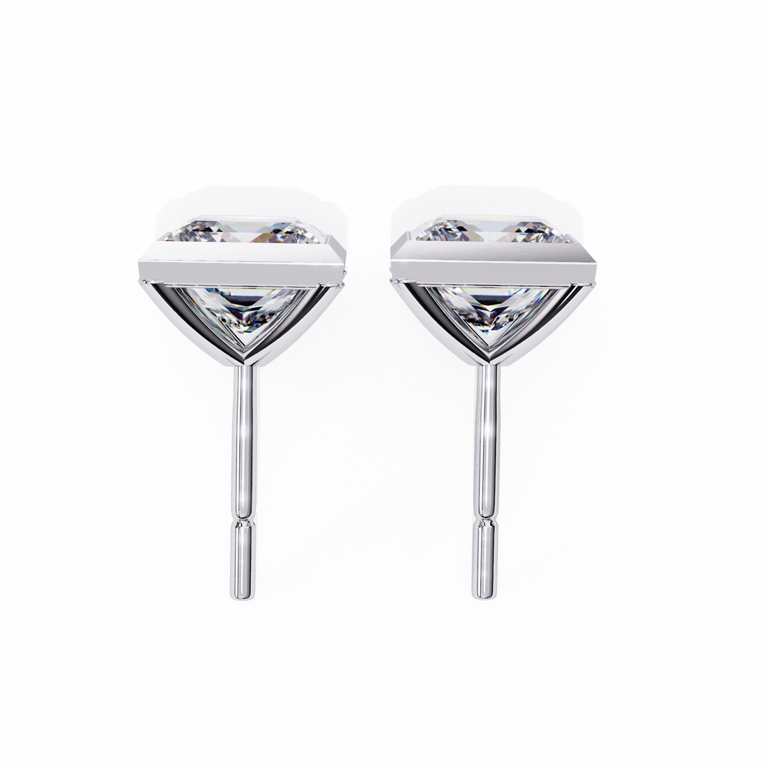 1.75 Carat Lab Grown Diamond Princess Stud Earrings