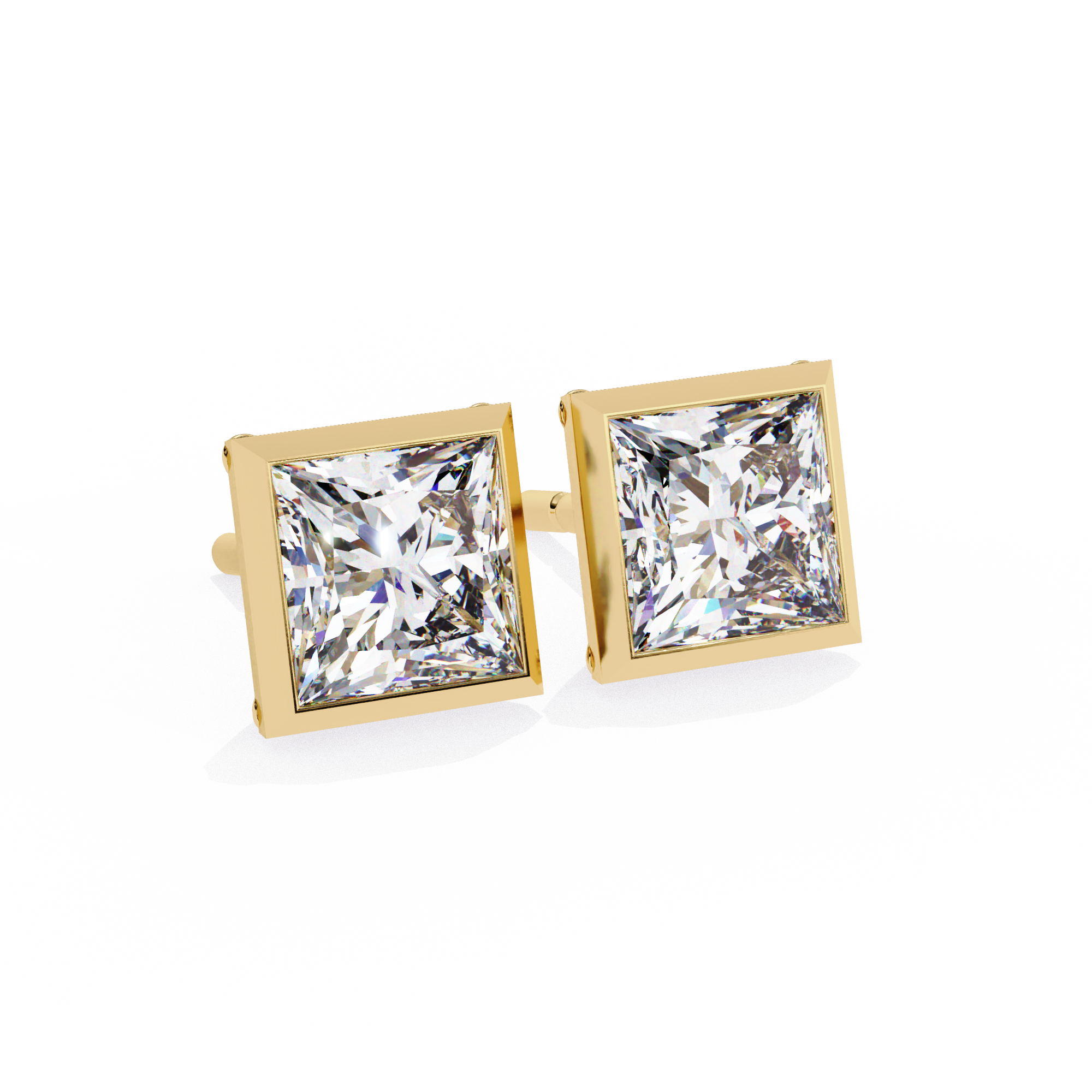 1.75 Carat Lab Grown Diamond Princess Stud Earrings
