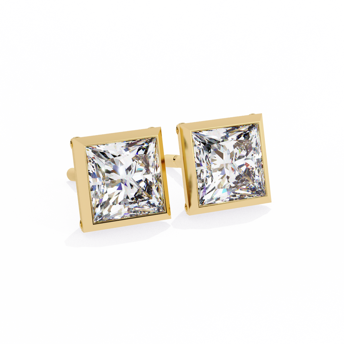 1.75 Carat Lab Grown Diamond Princess Stud Earrings