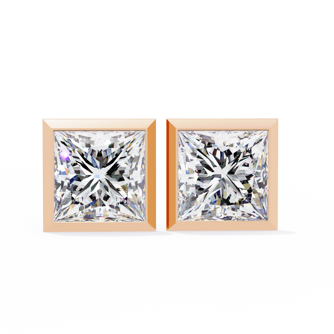 1.75 Carat Lab Grown Diamond Princess Stud Earrings