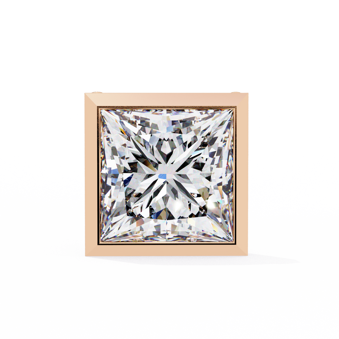 1.75 Carat Lab Grown Diamond Princess Stud Earrings