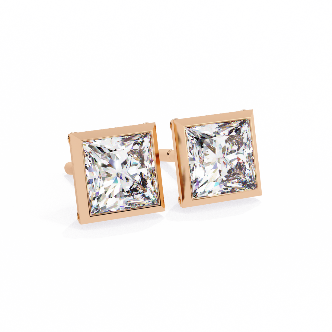 1.75 Carat Lab Grown Diamond Princess Stud Earrings