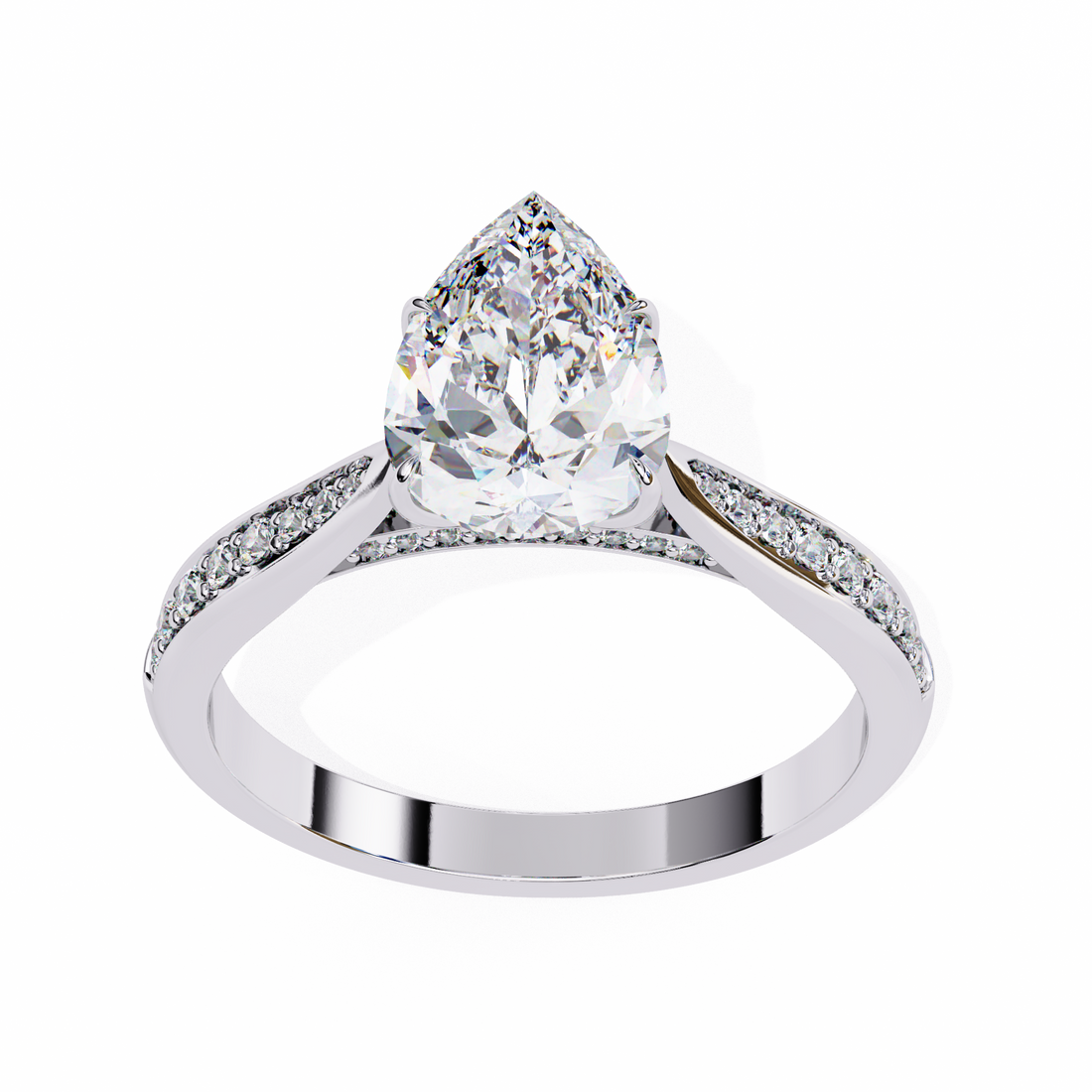 Classic Pear Shaped Lab Grown Diamond Ring