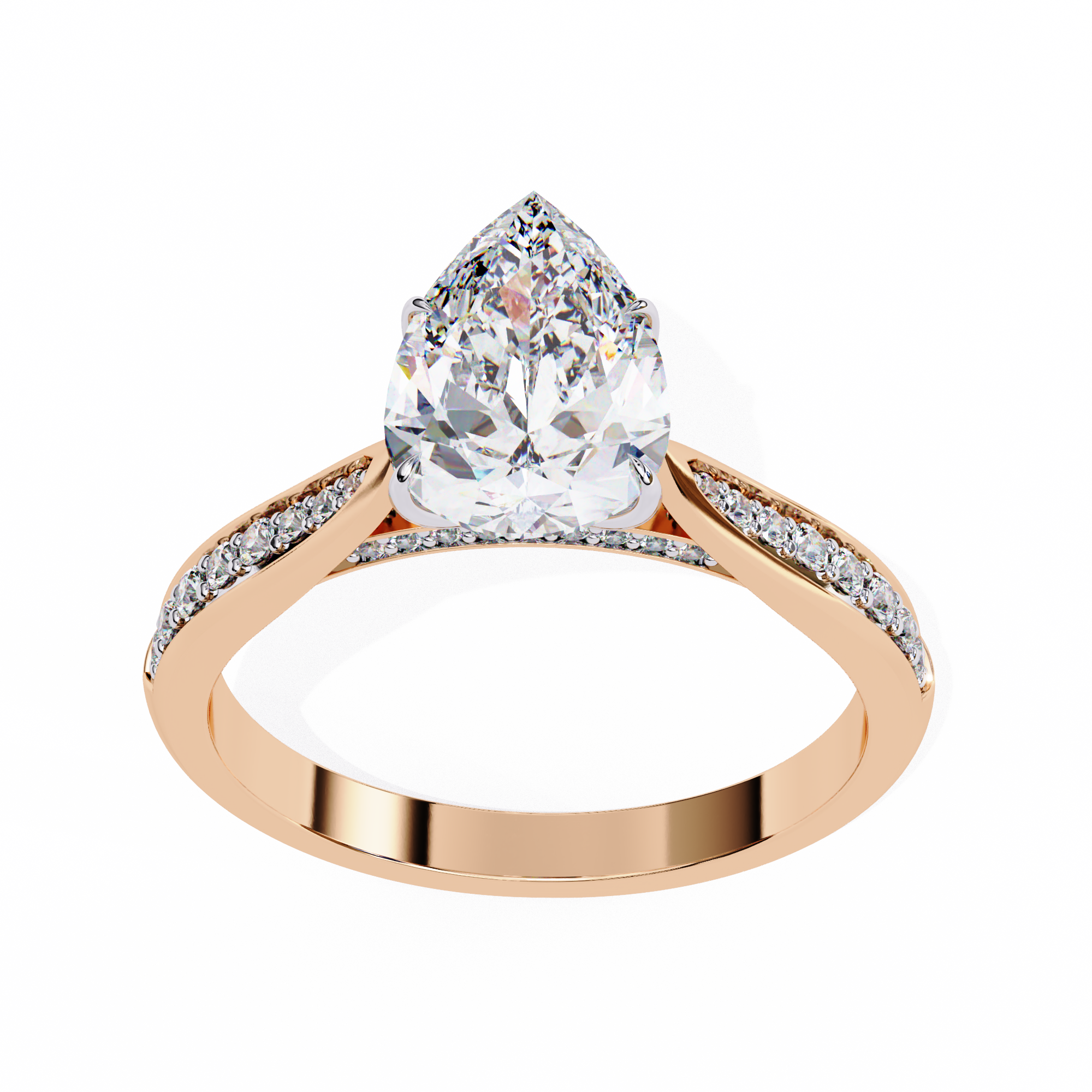 Classic Pear Shaped Lab Grown Diamond Ring