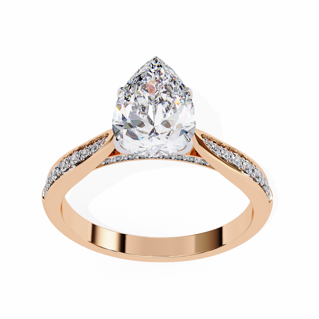 Classic Pear Shaped Lab Grown Diamond Ring