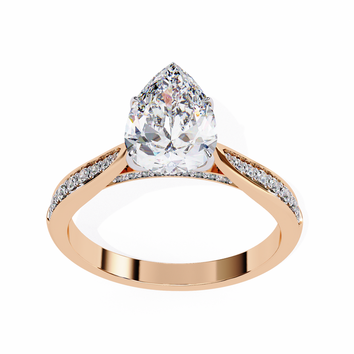 Classic Pear Shaped Lab Grown Diamond Ring