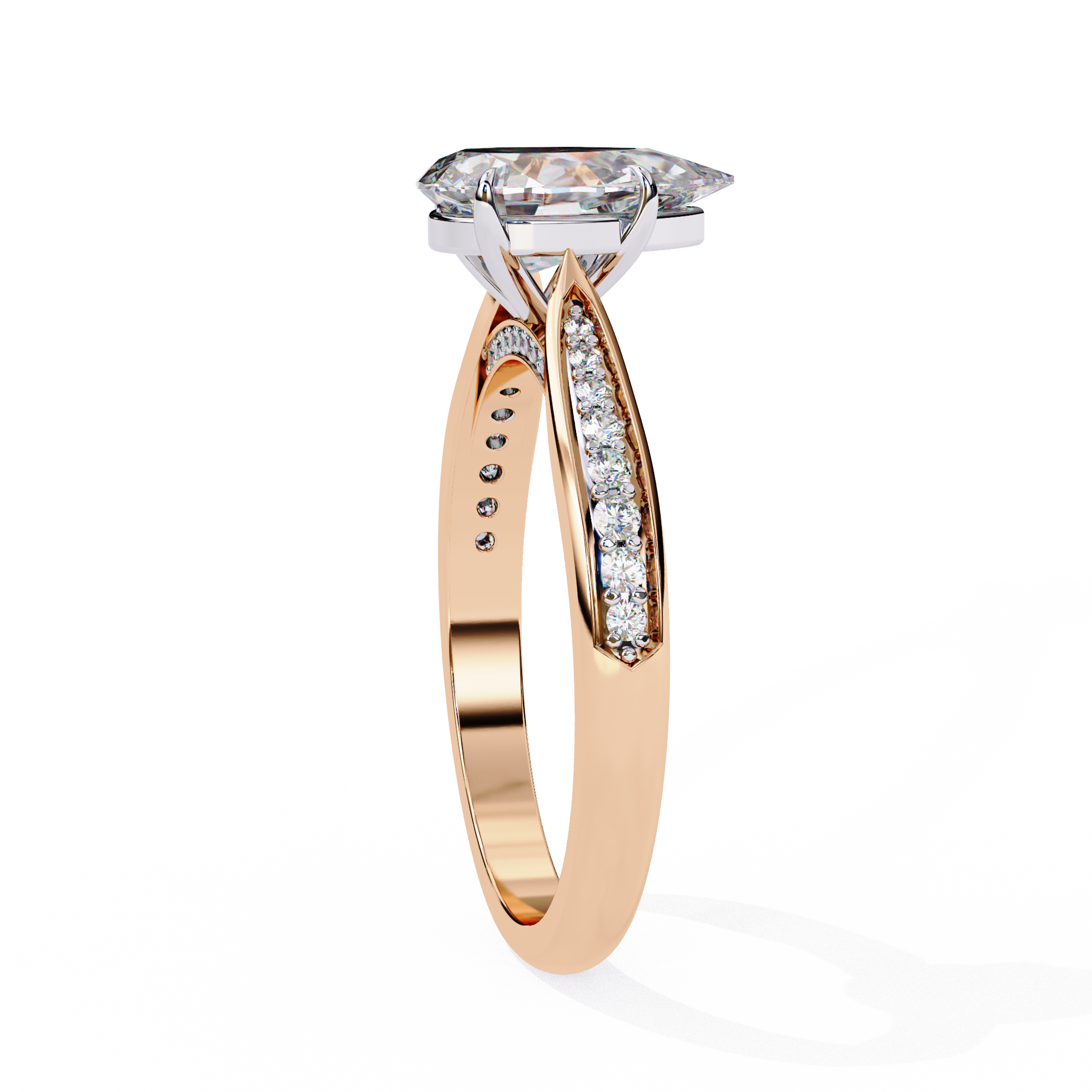 Classic Pear Shaped Lab Grown Diamond Ring