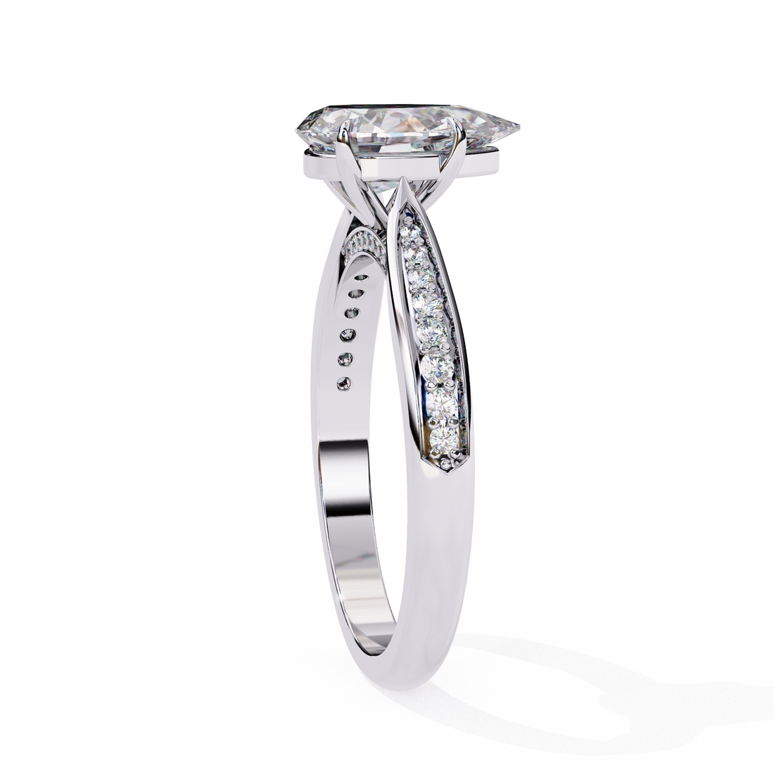 Classic Pear Shaped Lab Grown Diamond Ring