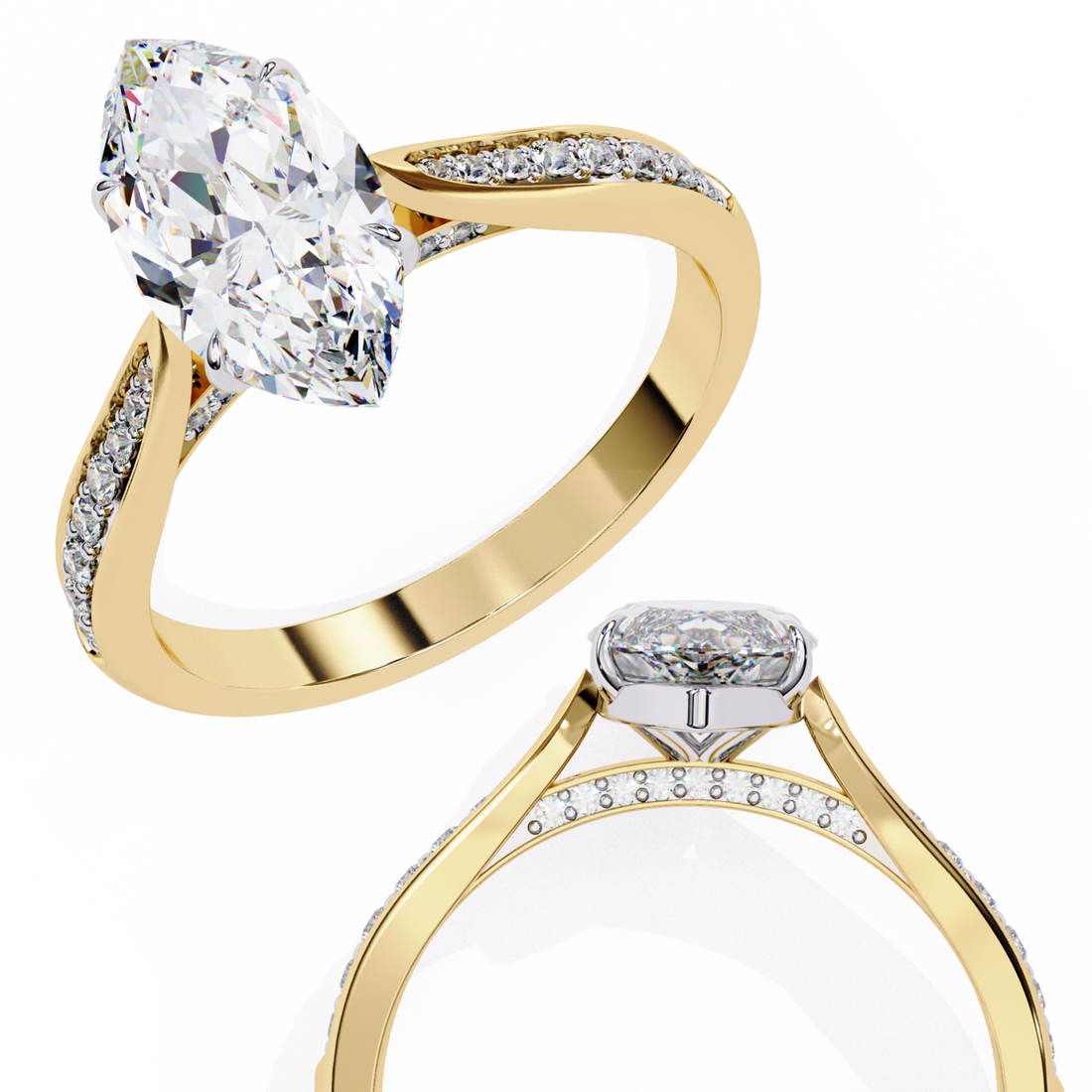 Glam Glint Marquise Diamond Ring