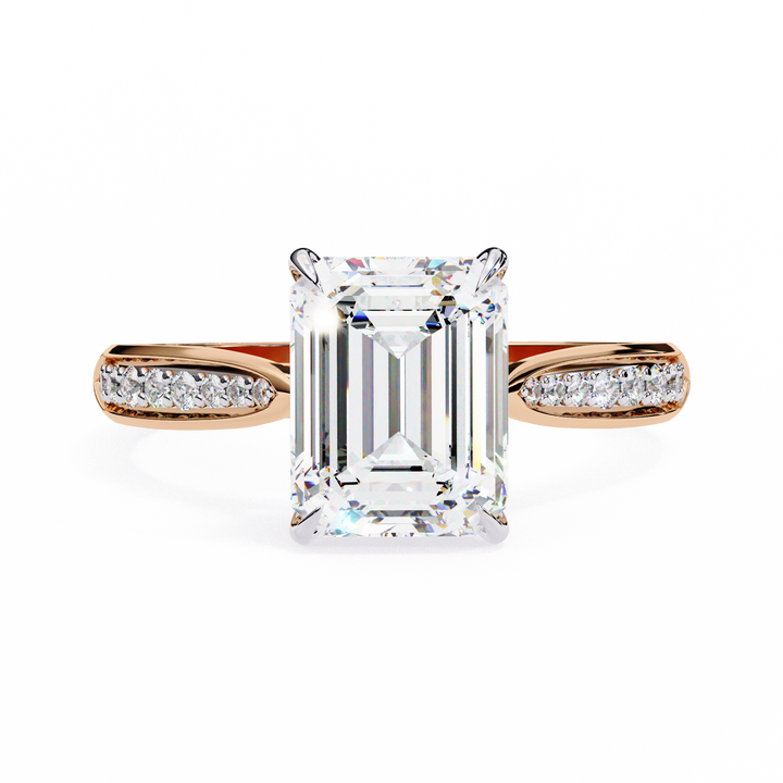 Emerald Cut Ring with Diamond Accents