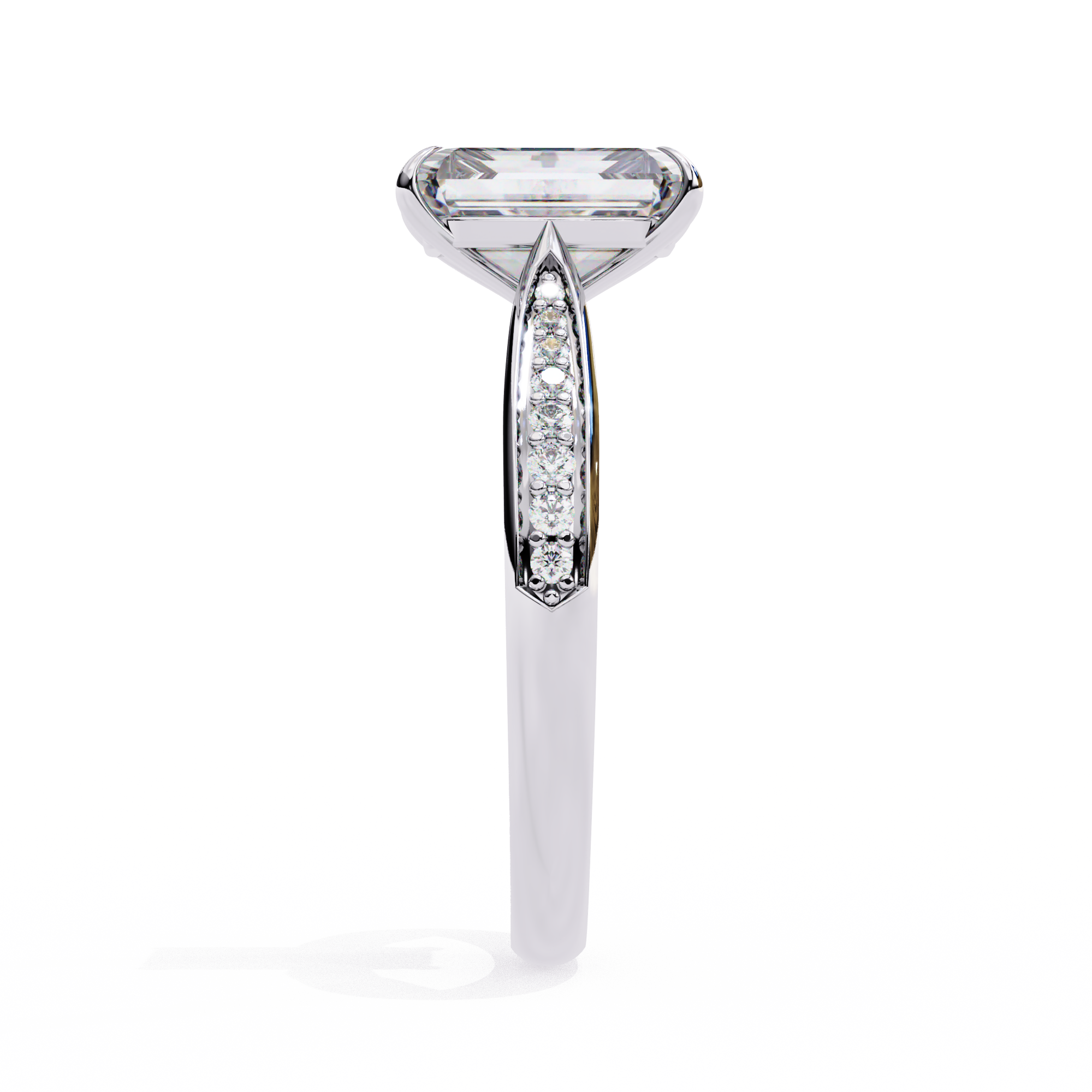 Emerald Cut Ring with Diamond Accents