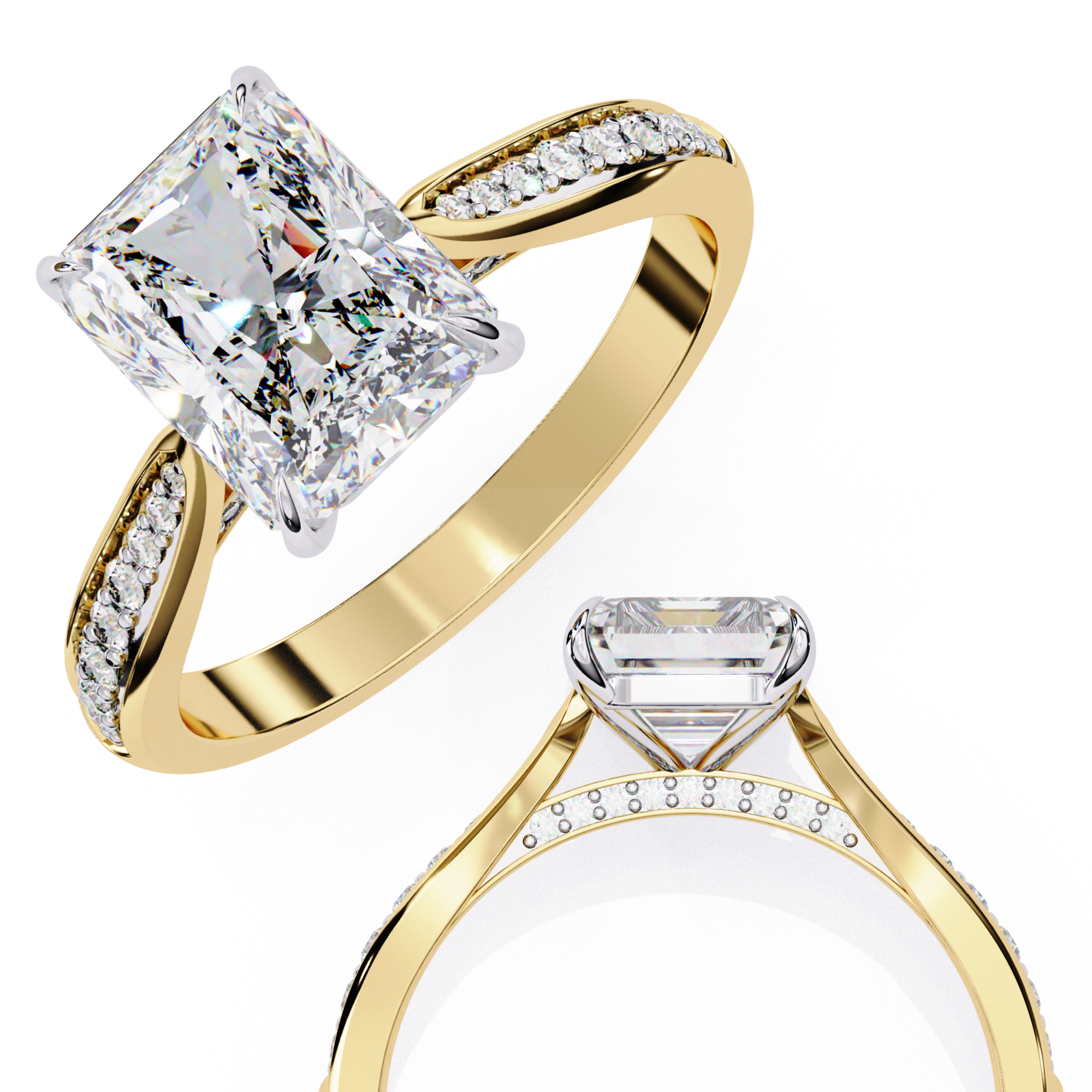Whisper Shine Radiant Solitaire Ring