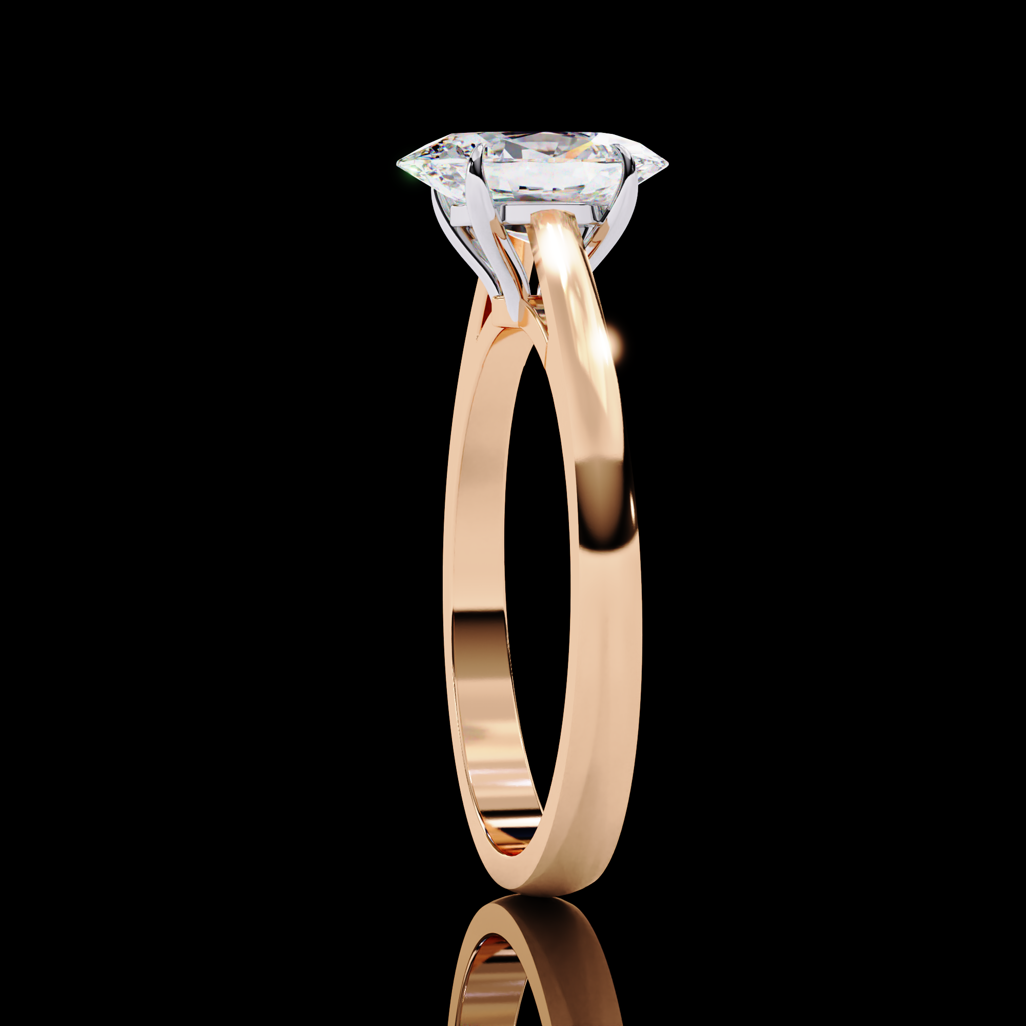 Regal Oval Solitaire Diamond Ring