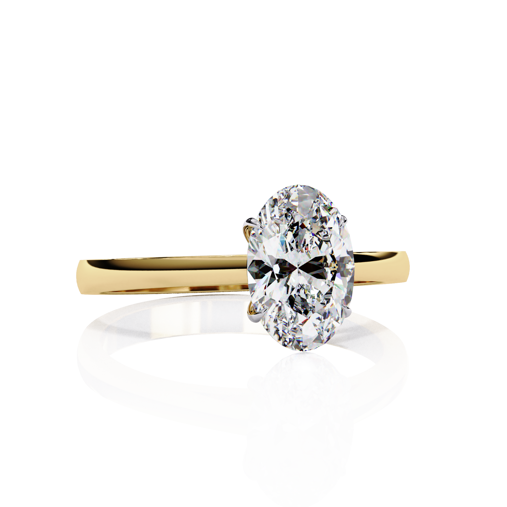 Regal Oval Solitaire Diamond Ring