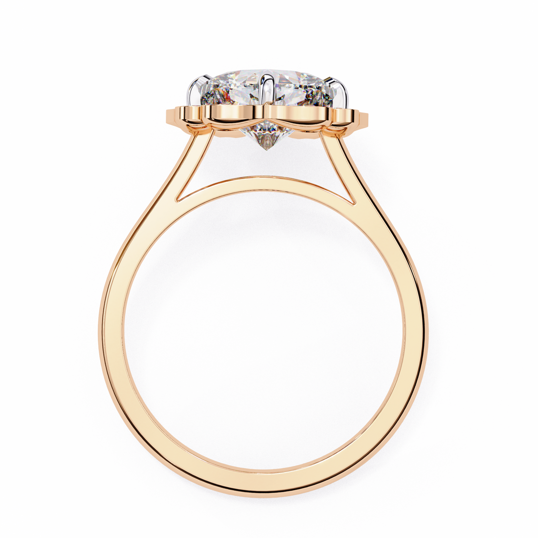 Floral Inspired Cushion Cut Diamond Ring