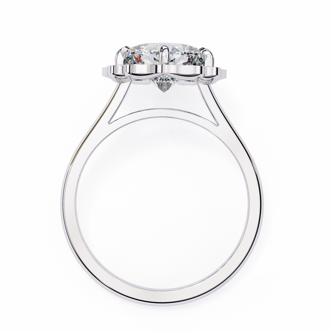 Floral Inspired Cushion Cut Diamond Ring