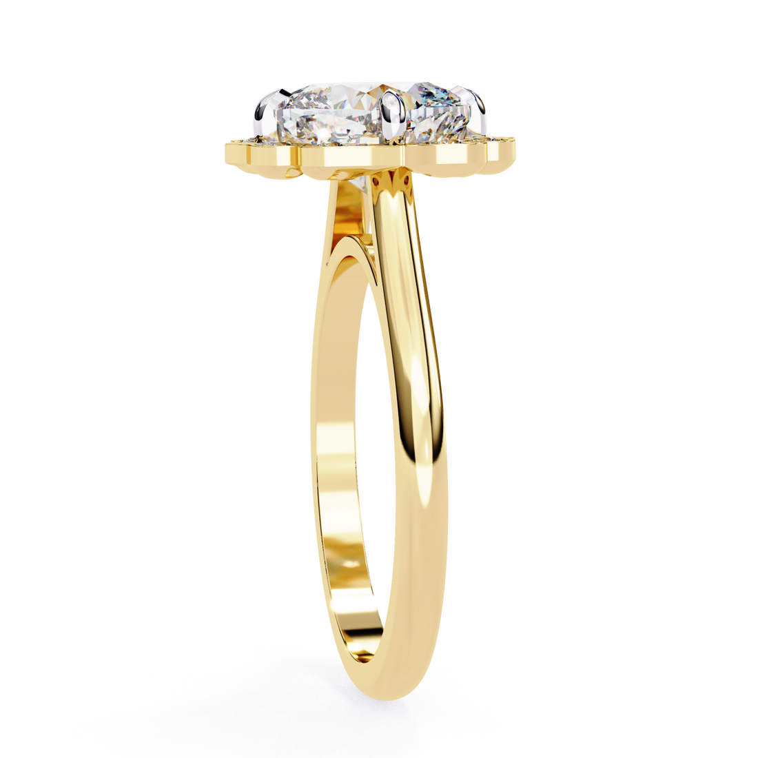 Floral Inspired Cushion Cut Diamond Ring