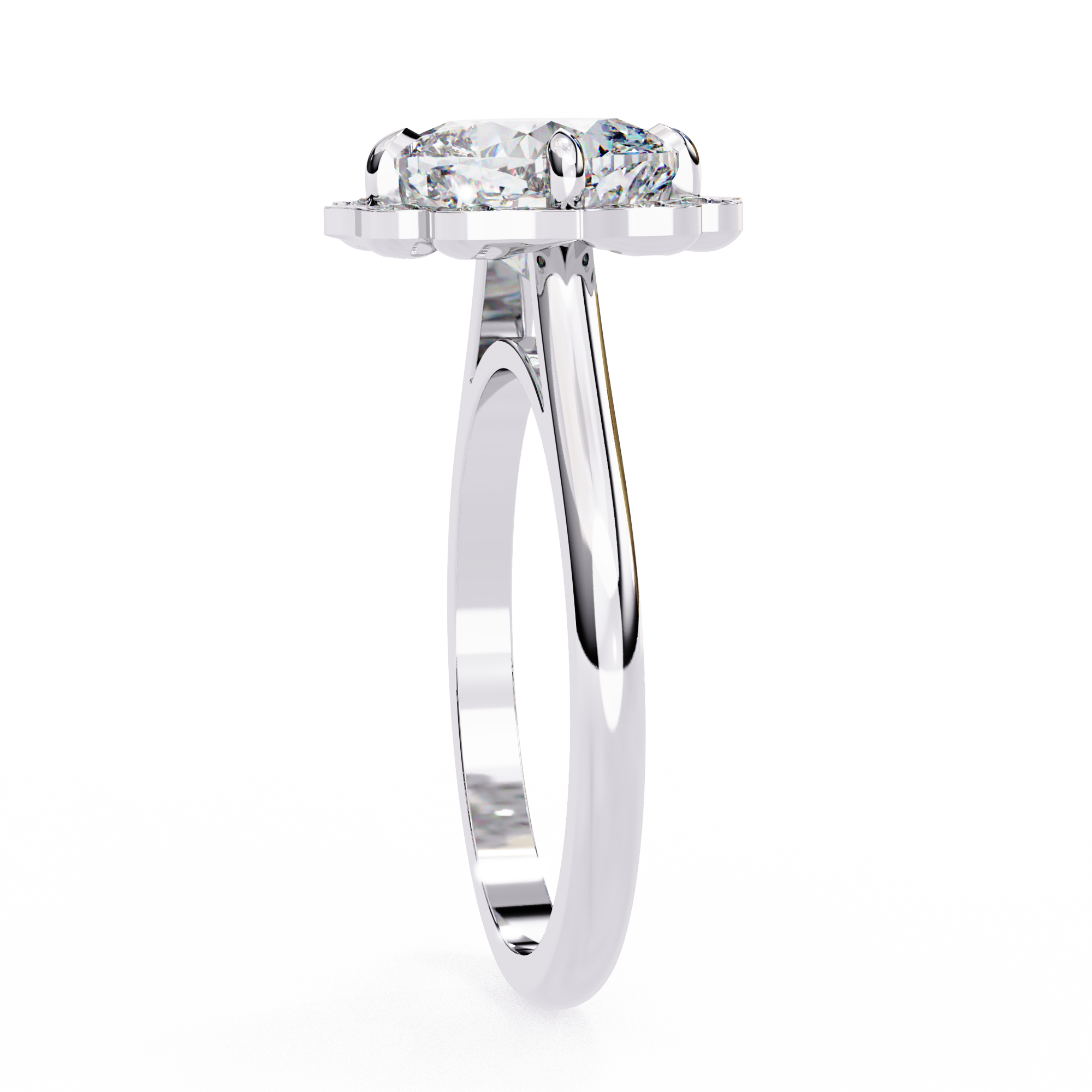 Floral Inspired Cushion Cut Diamond Ring