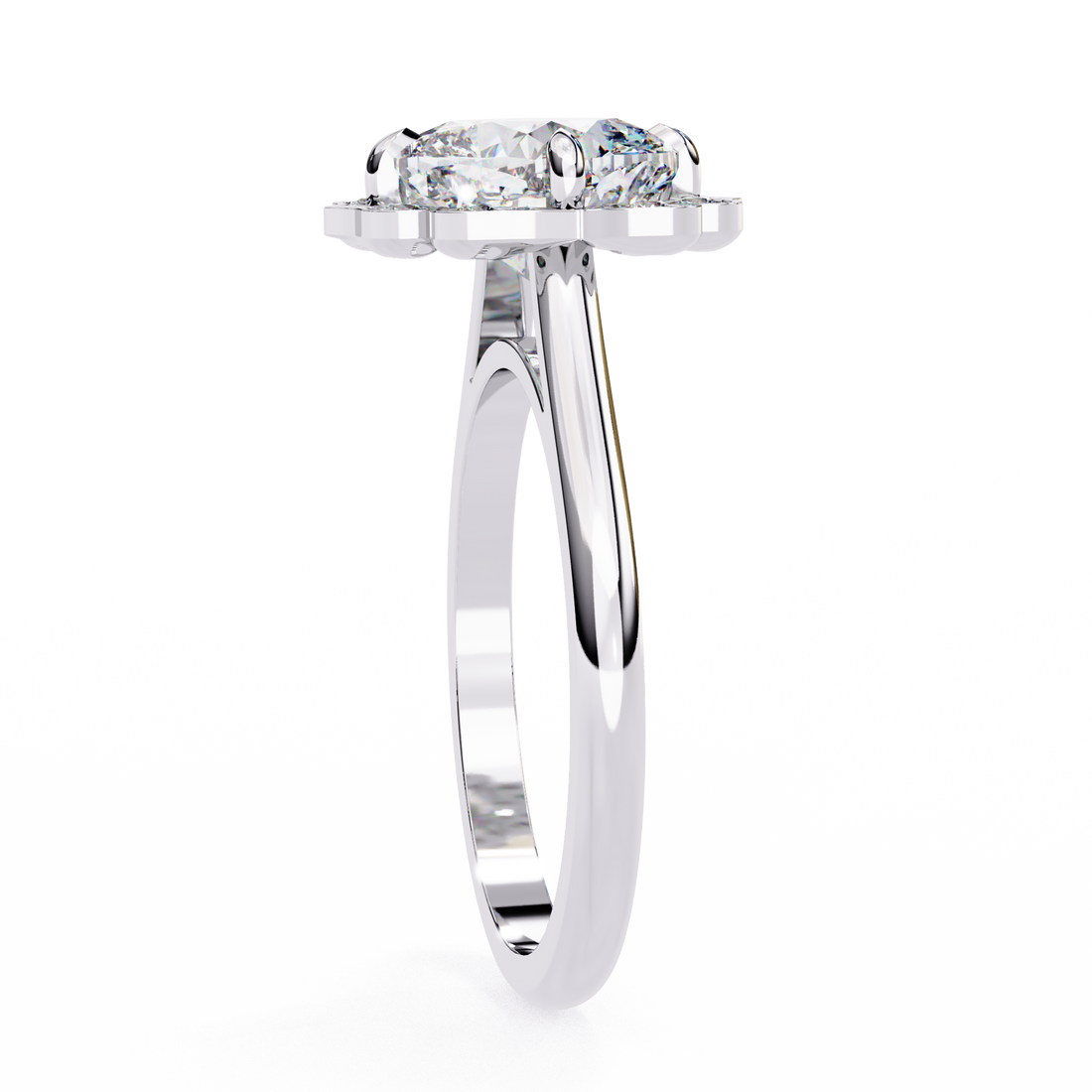 Floral Inspired Cushion Cut Diamond Ring