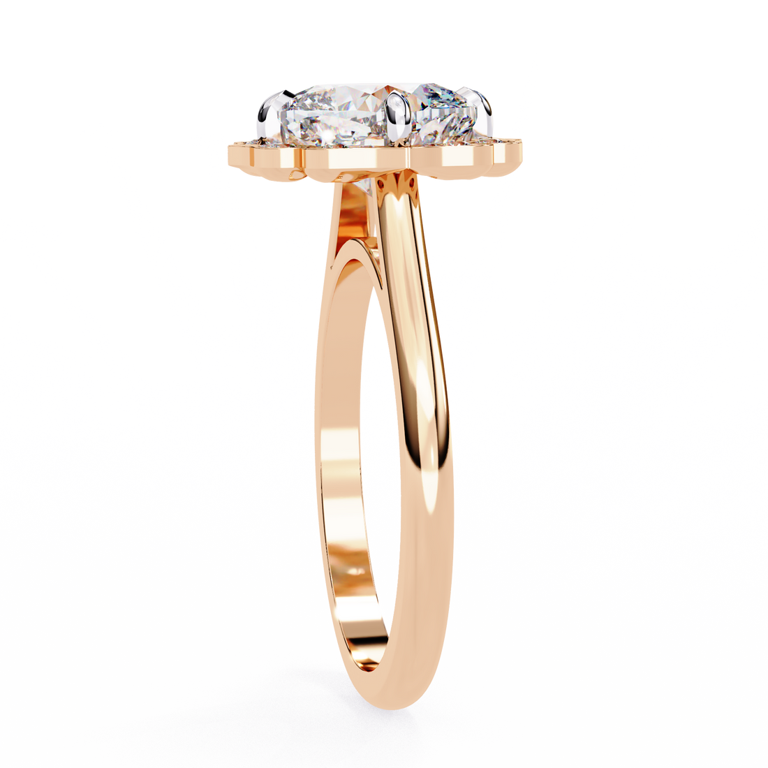 Floral Inspired Cushion Cut Diamond Ring