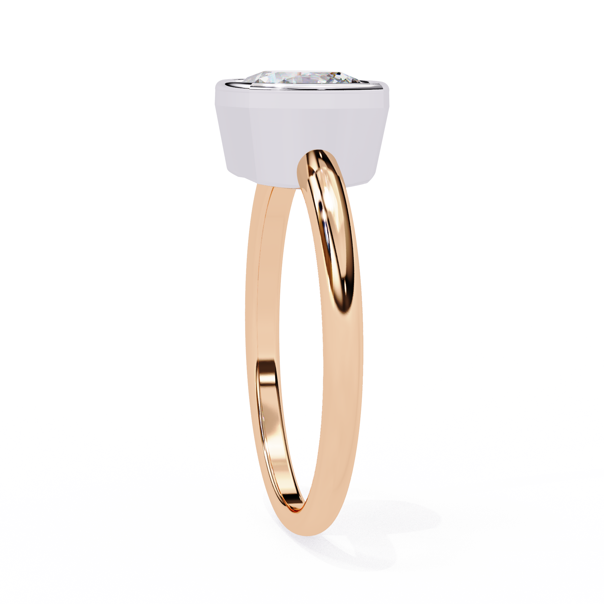 Bezel Setting Cushion Cut Diamond Ring