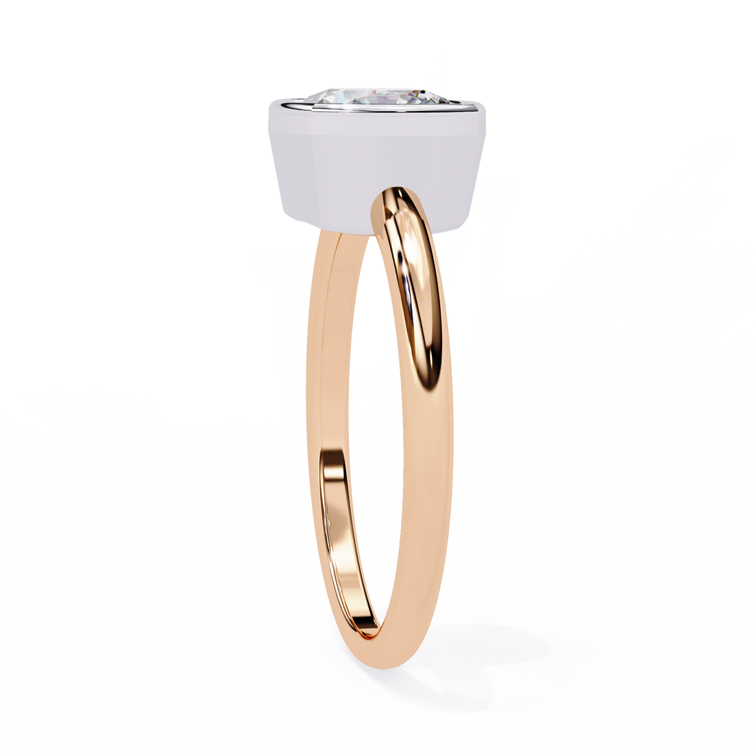 Bezel Setting Cushion Cut Diamond Ring