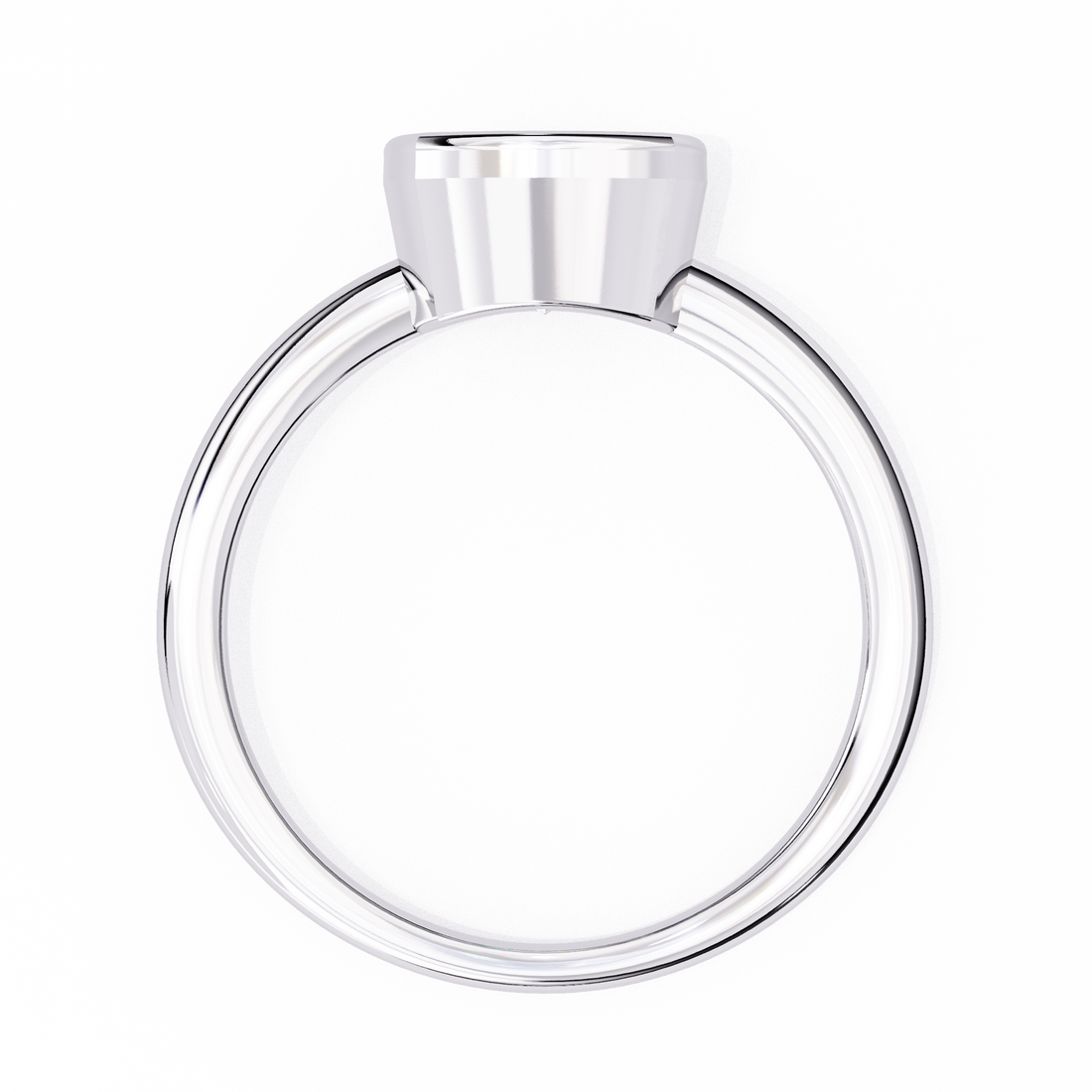 Bezel Setting Cushion Cut Diamond Ring