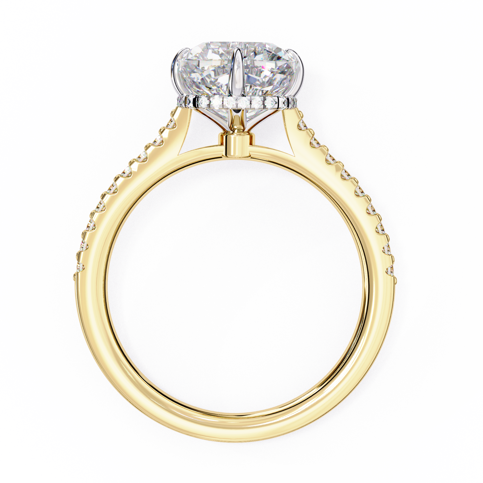 Sculpted Jewel Solitaire Diamond Ring