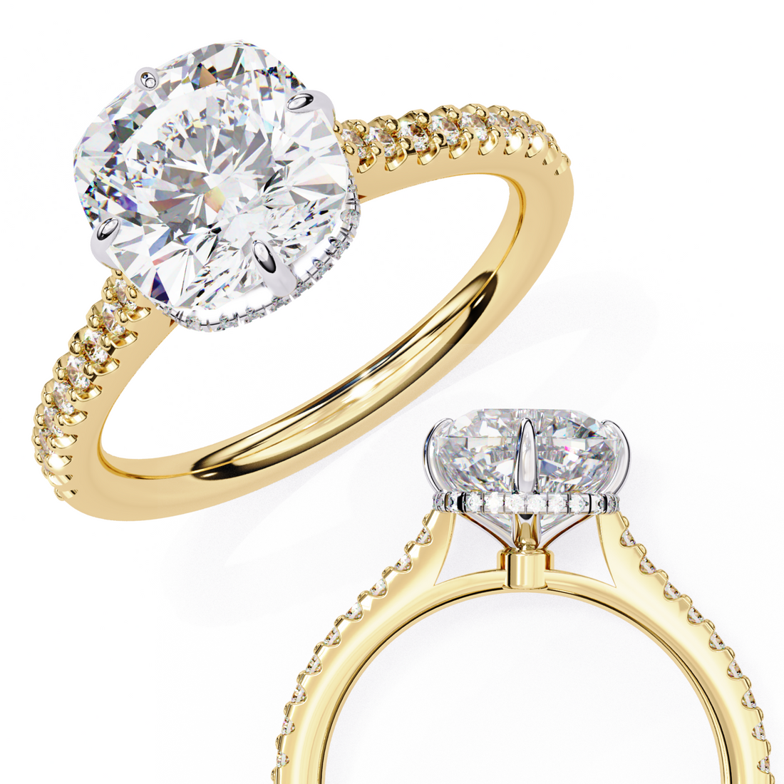 Sculpted Jewel Solitaire Diamond Ring