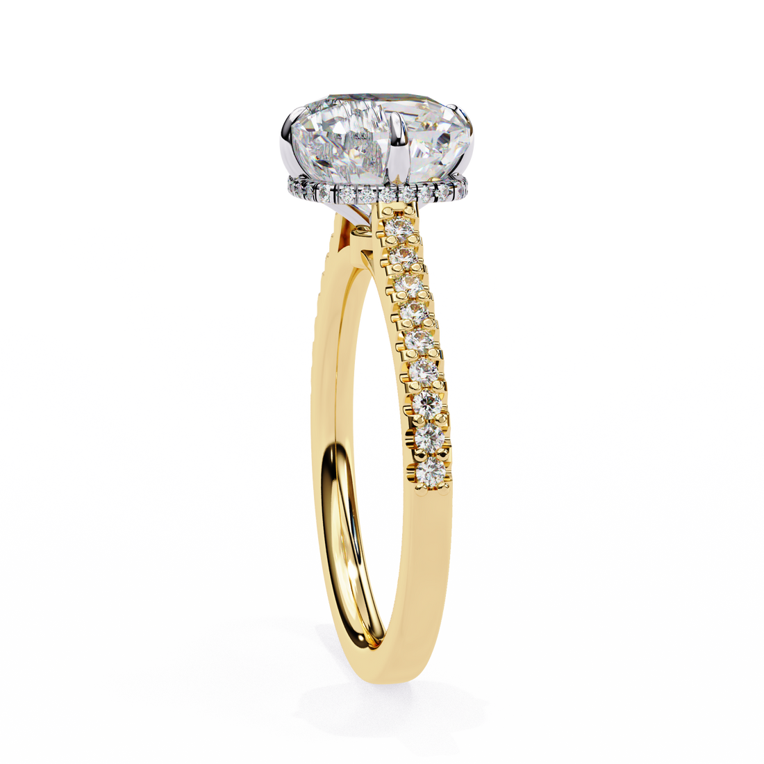 Sculpted Jewel Solitaire Diamond Ring