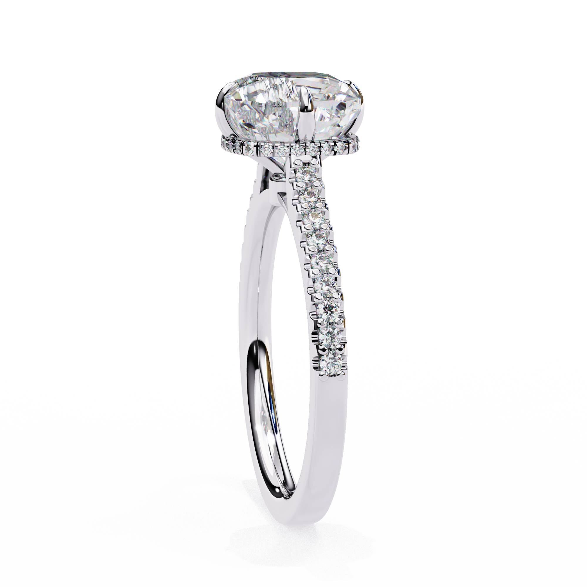 Sculpted Jewel Solitaire Diamond Ring