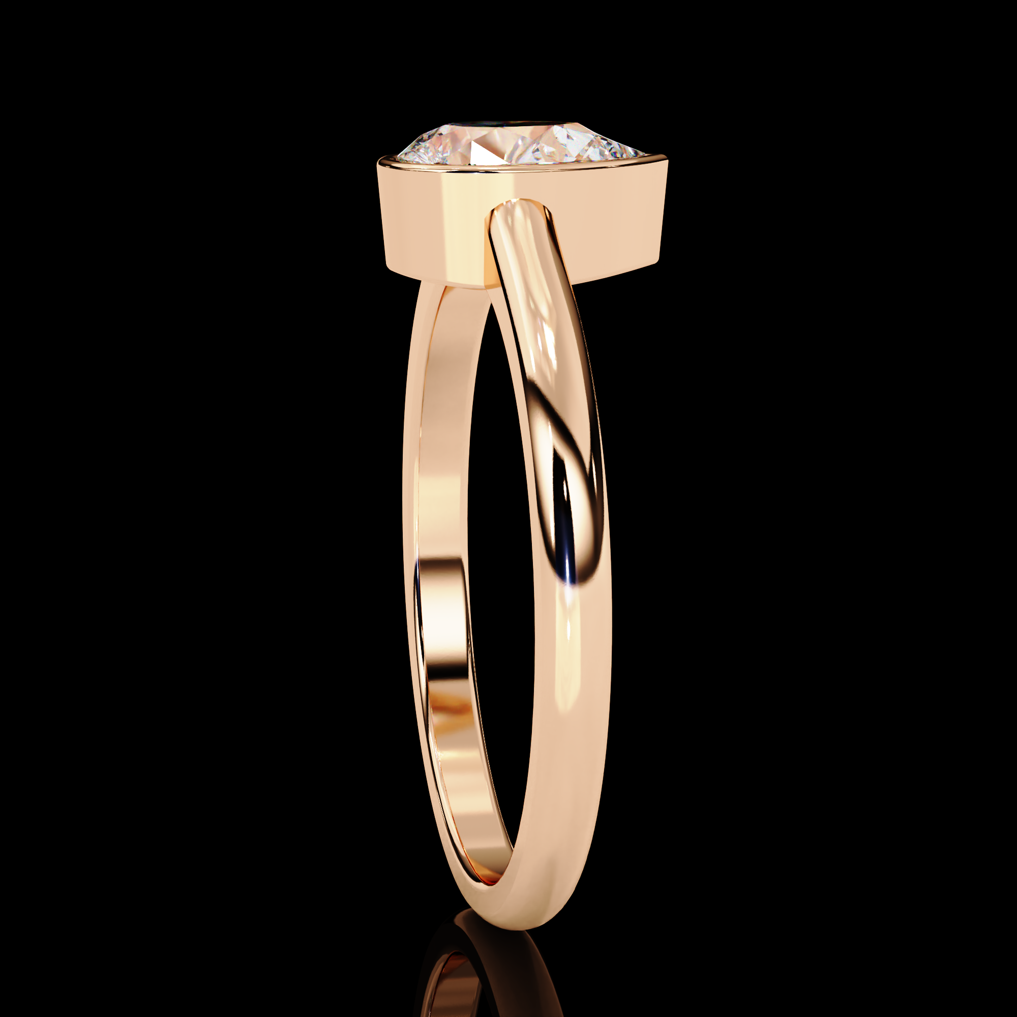 60 Cent Bezel Pear Diamond Ring