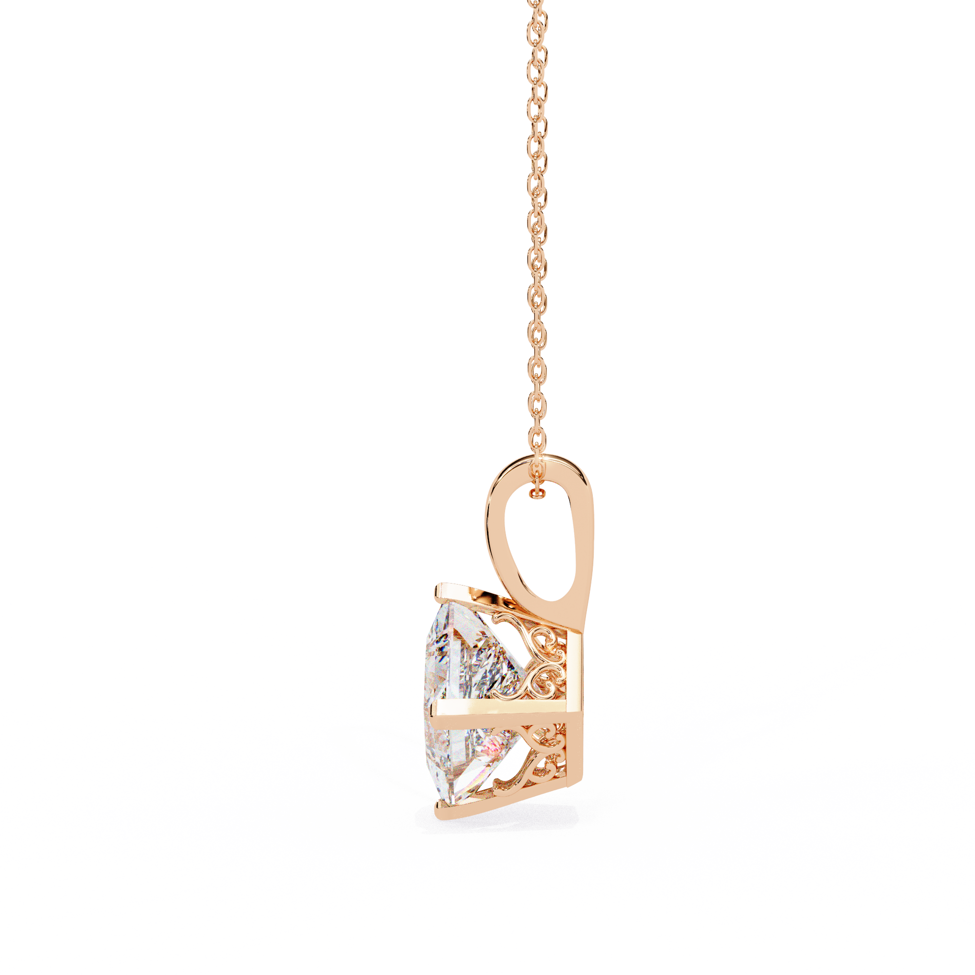 Princess Lab Grown Diamond pendant