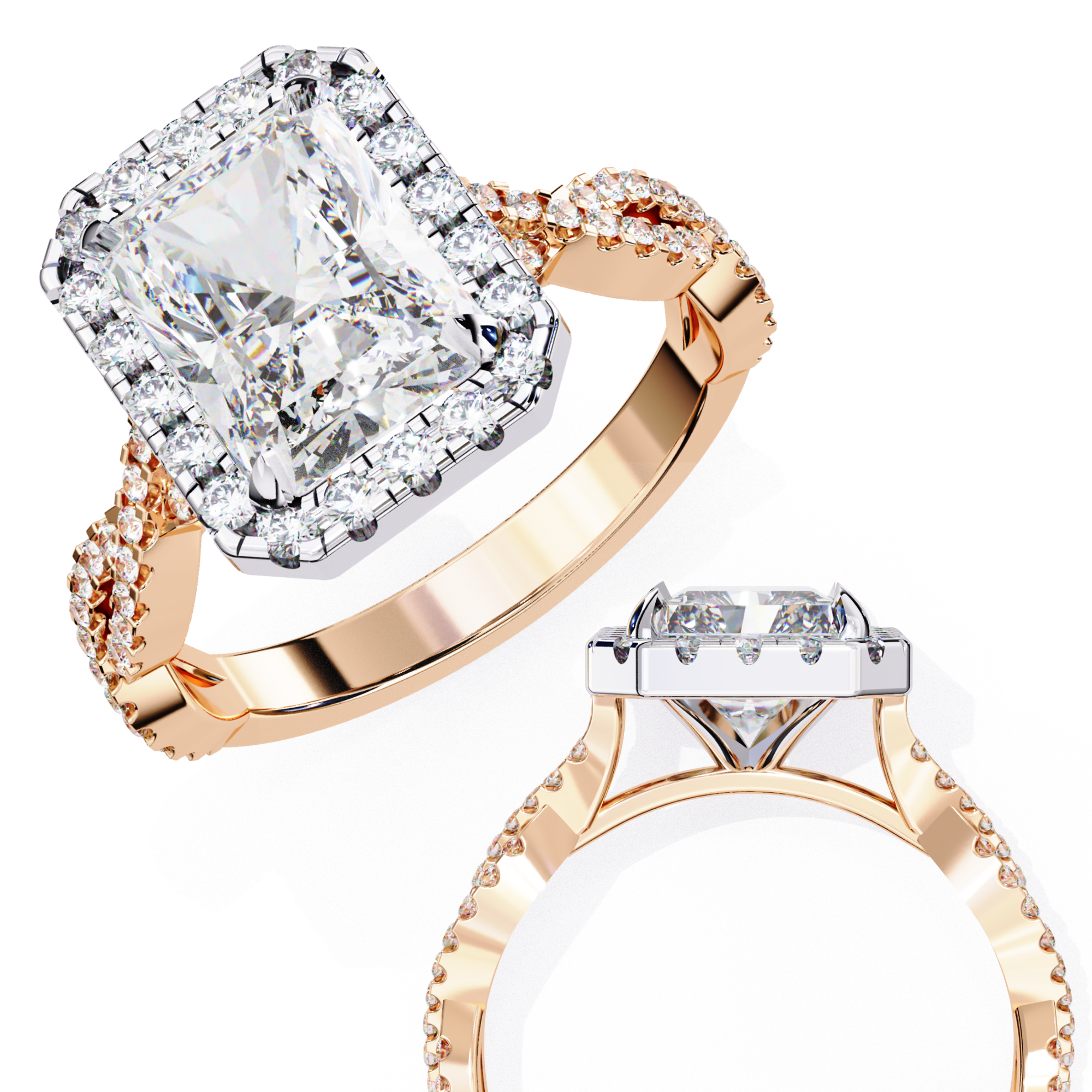 Prominent Radiant Lab Grown Diamond Ring