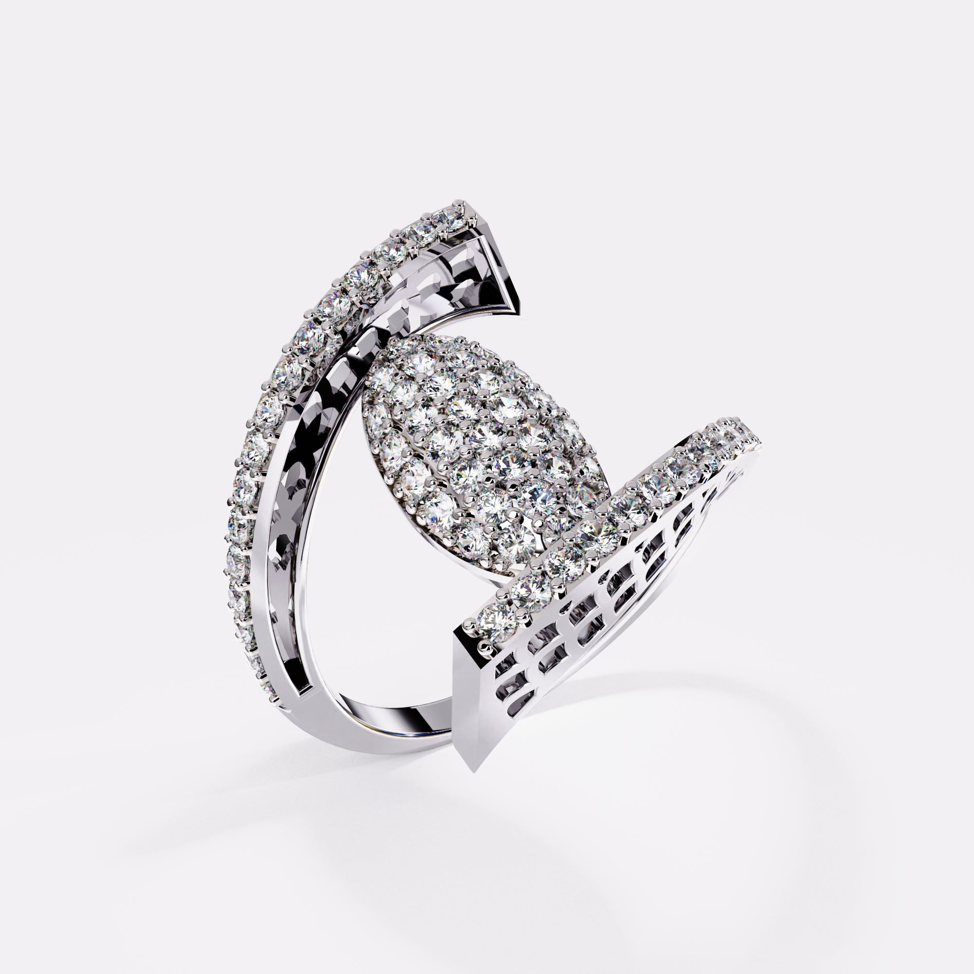 Outerlaced  Whispers Diamond Ring in 925 Silver