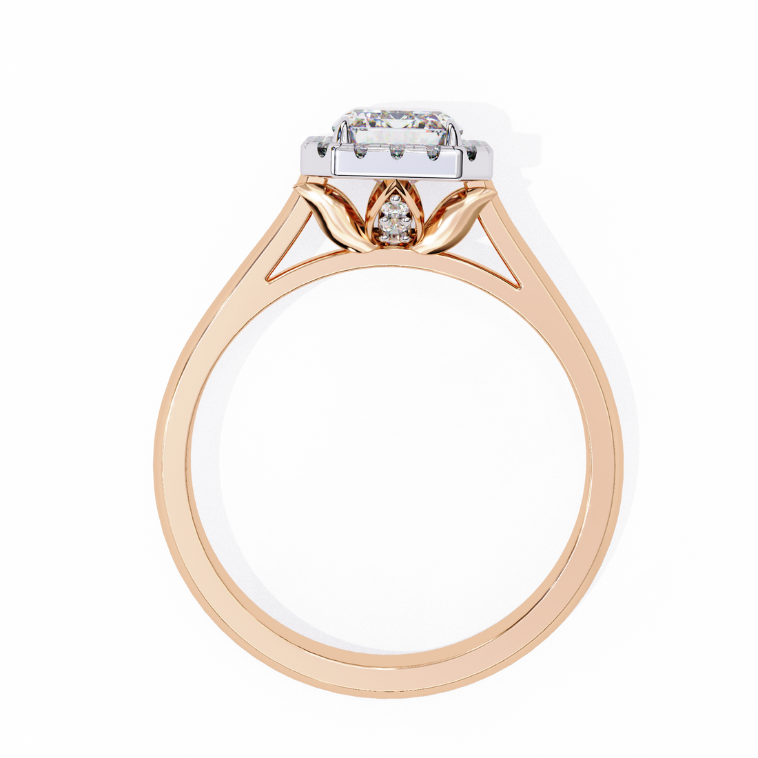 Halo Emerald Lab Grown Diamond Ring
