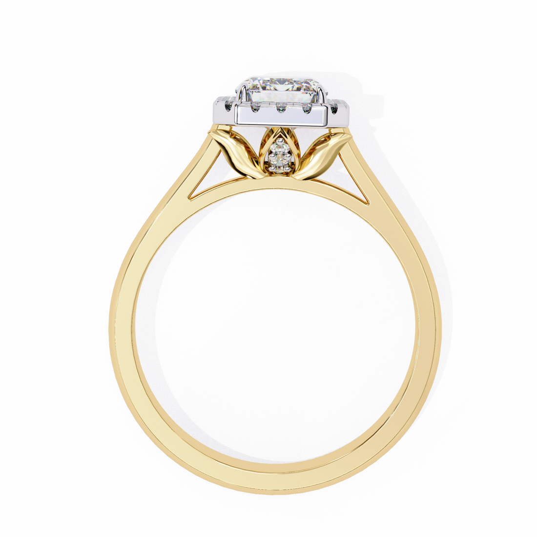 Halo Emerald Lab Grown Diamond Ring