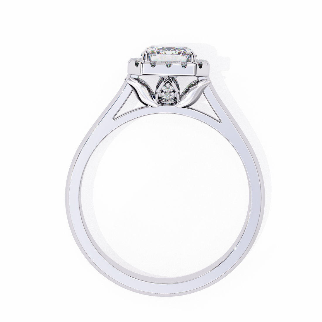 Halo Emerald Lab Grown Diamond Ring