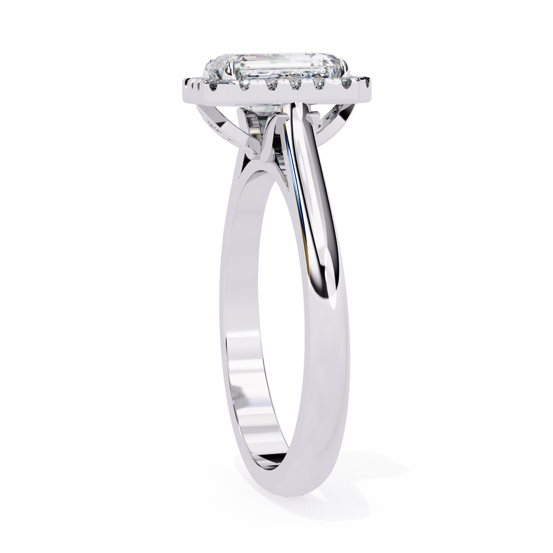 Halo Emerald Lab Grown Diamond Ring