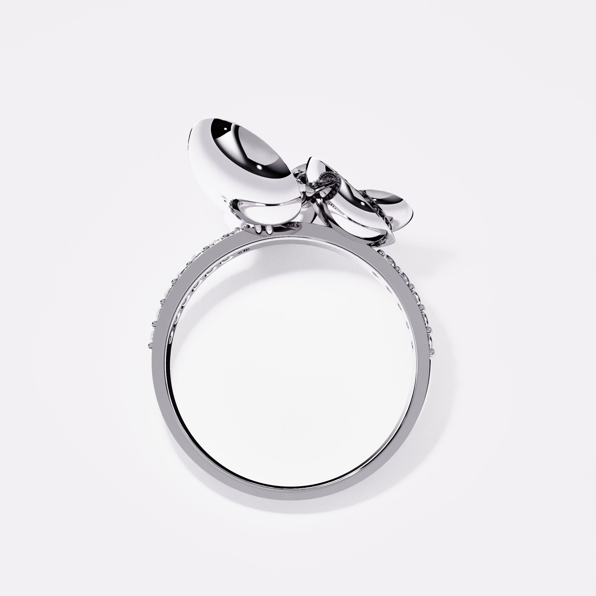 Trio Inter Diamond Ring in 925 Silver