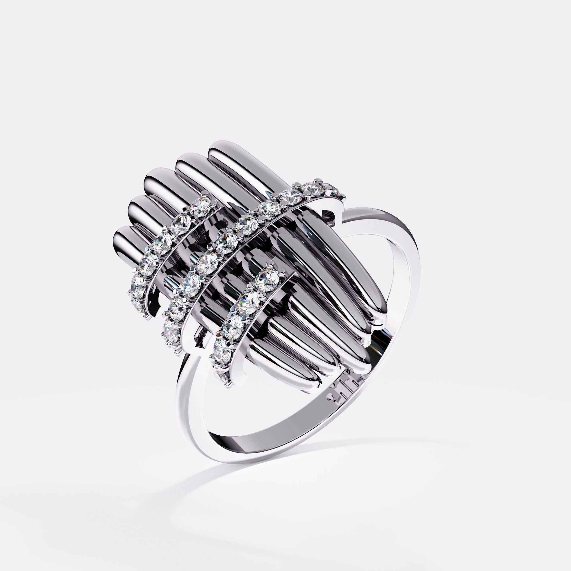 Bunch of grace Diamond ring in 925 Silver