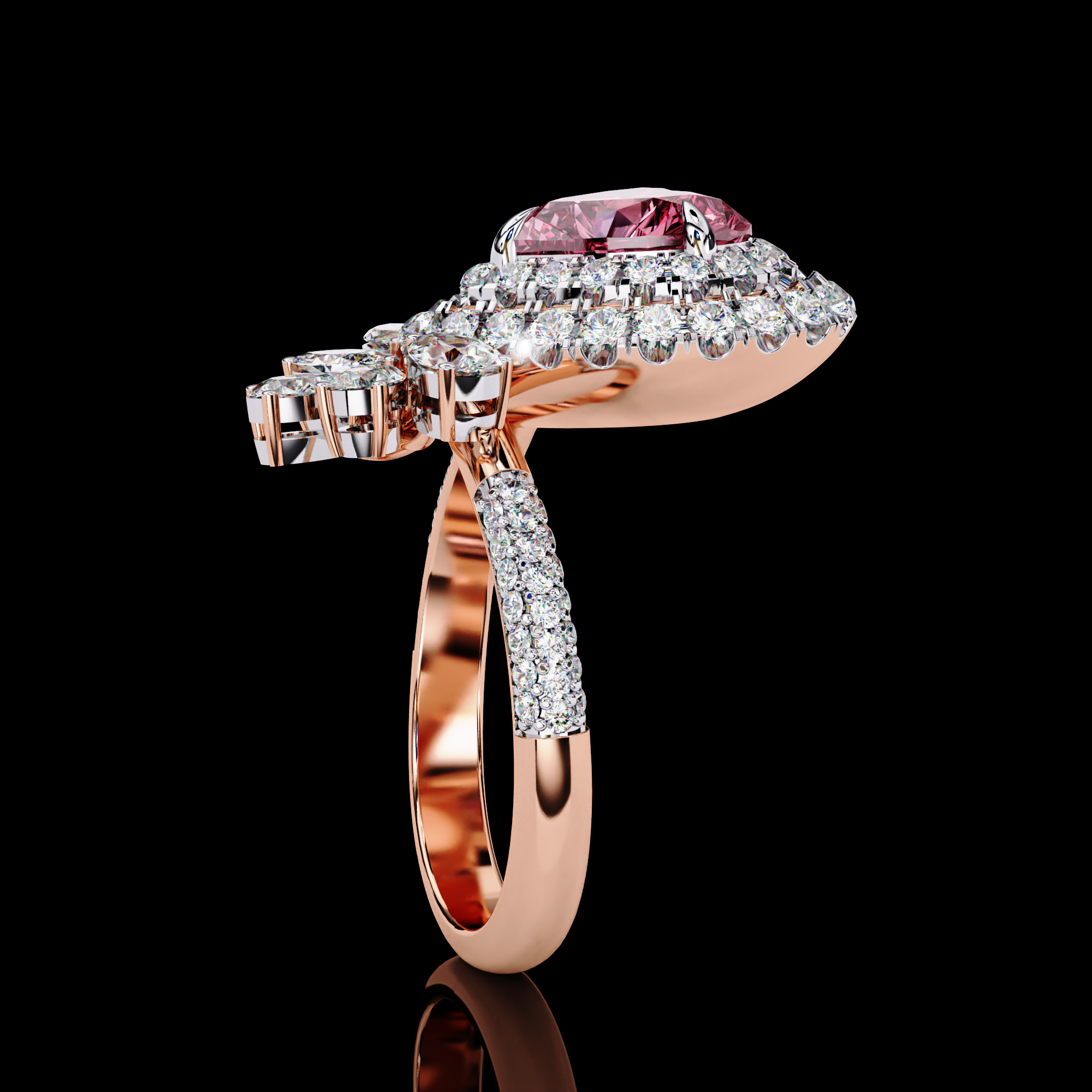 Treasured Pink Heart Diamond Ring